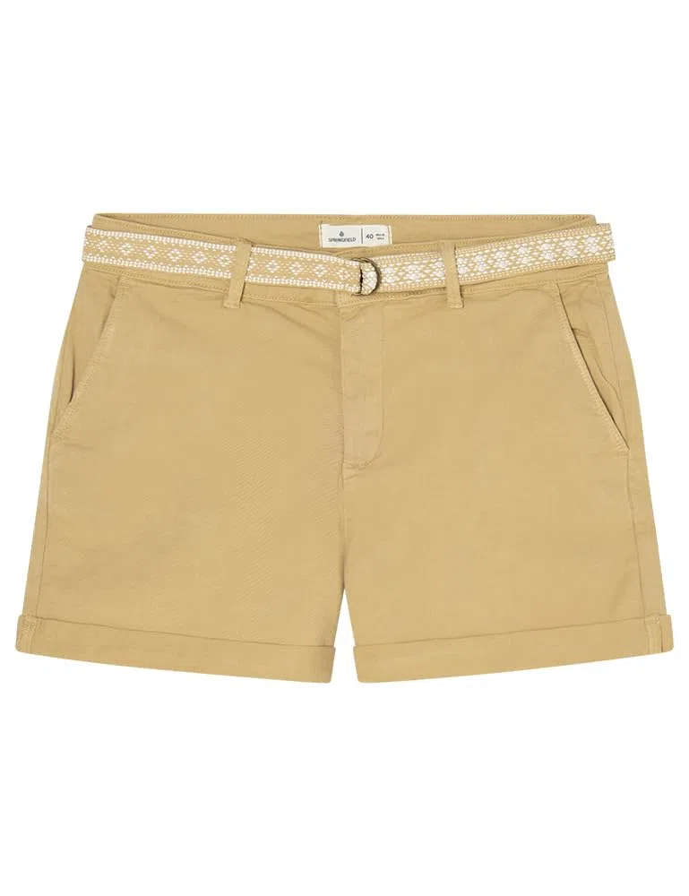 SPRINGFIELD Short Chino Cinturón - Bermudas Mujer