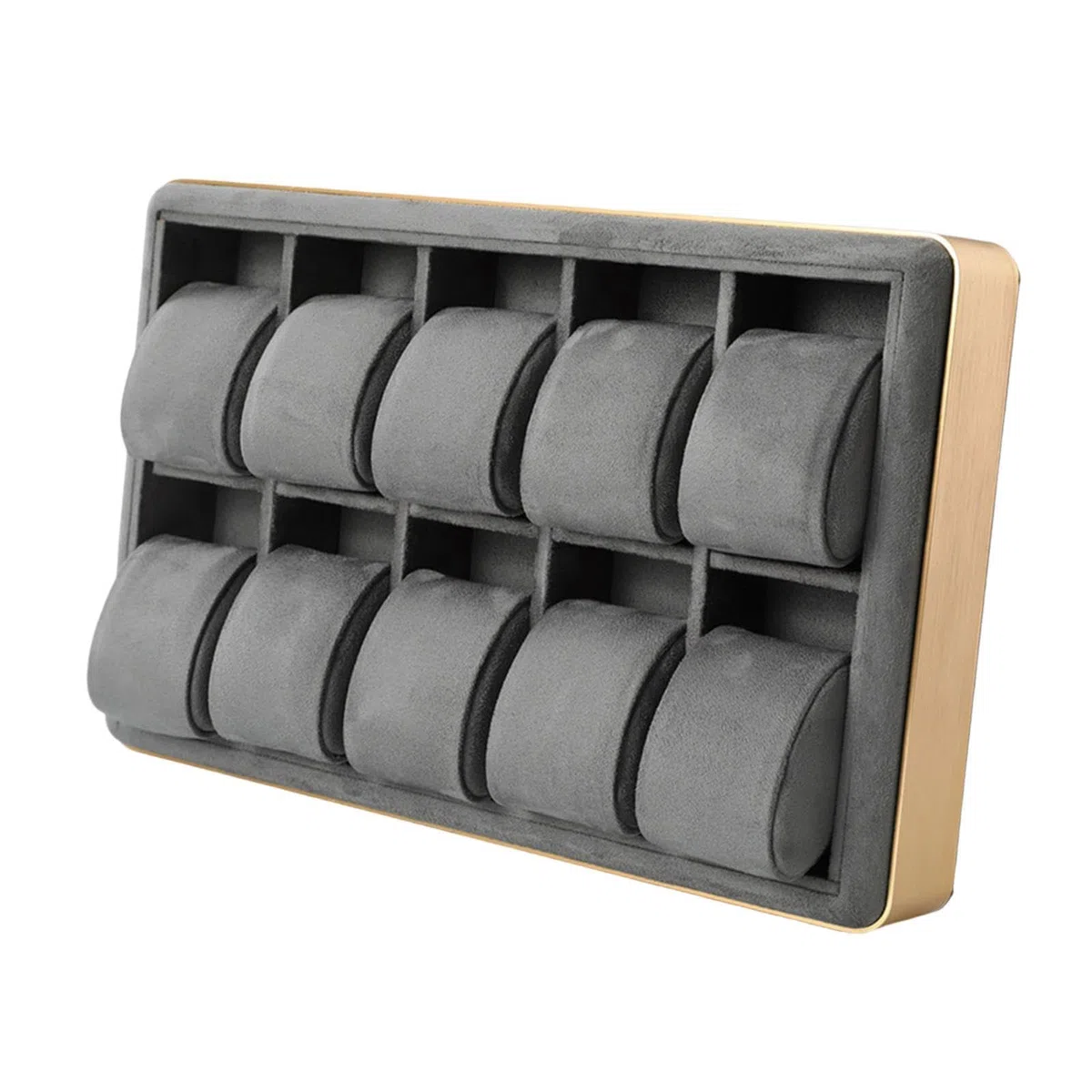 Bandeja para Relojes Y Joyas, con 10 Compartimentos, de Aleación de Aluminio. Organizador para Guardar Relojes Y Coleccionar, Ideal para El Hogar, Tan, Gris, universal