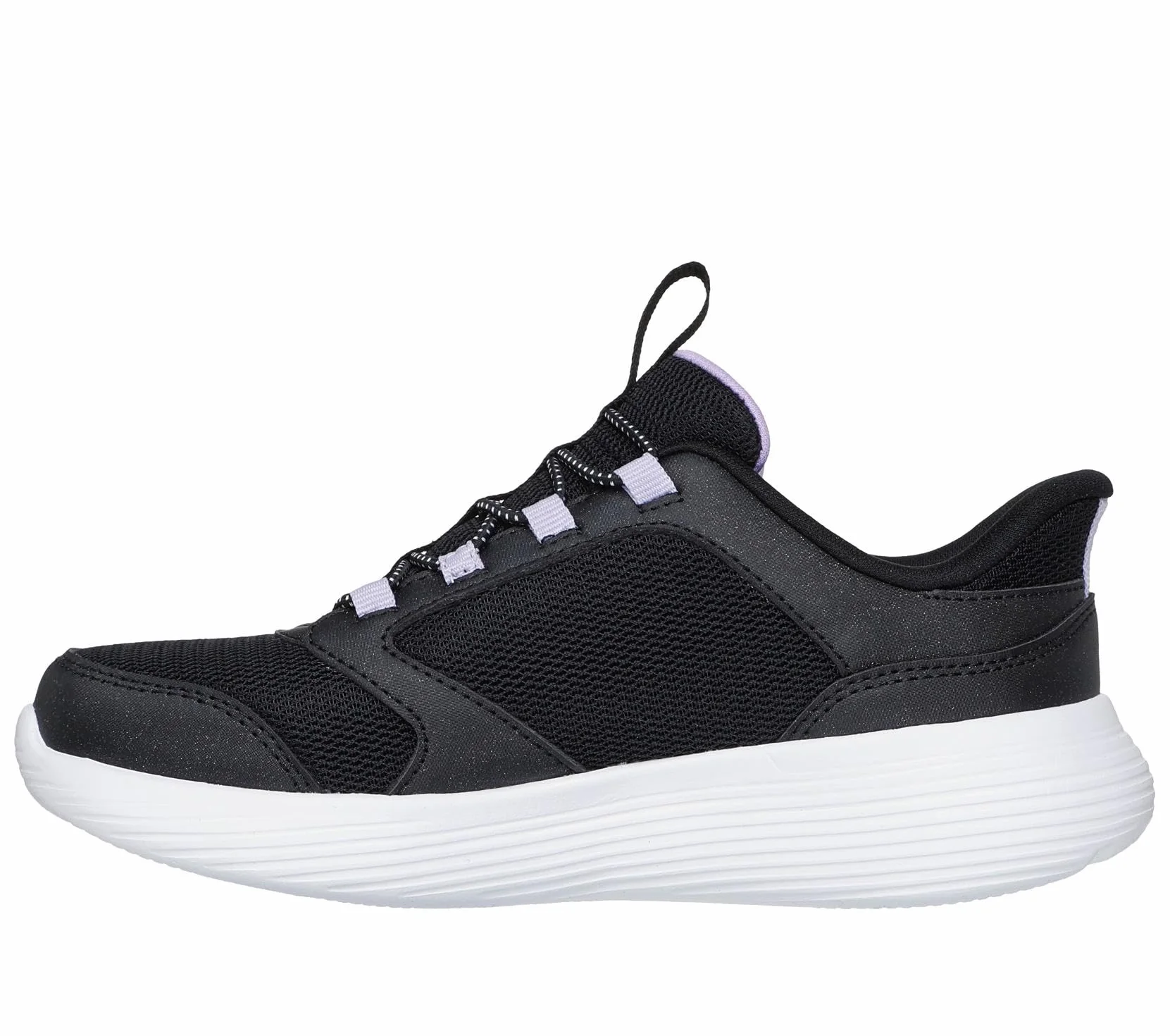 Skechers Niñas Go Run 400 V2 Tetra Speed Slip-In ENTRENADOR, Black Synthetic/Textile, 27.5 EU