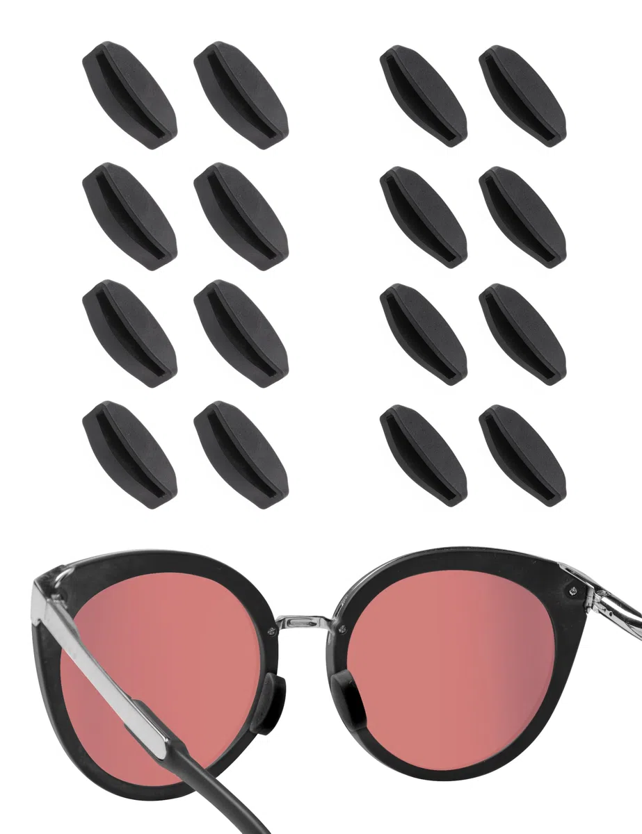 Acefrog 4 pares de almohadillas de nariz mejoradas para Oakley Frogskins Range OO9284, Top Knot OO9434 OX3238, HSTN, Side Swept OO9445, Spindrift OO9474, repuesto de pieza de nariz a presión, negro