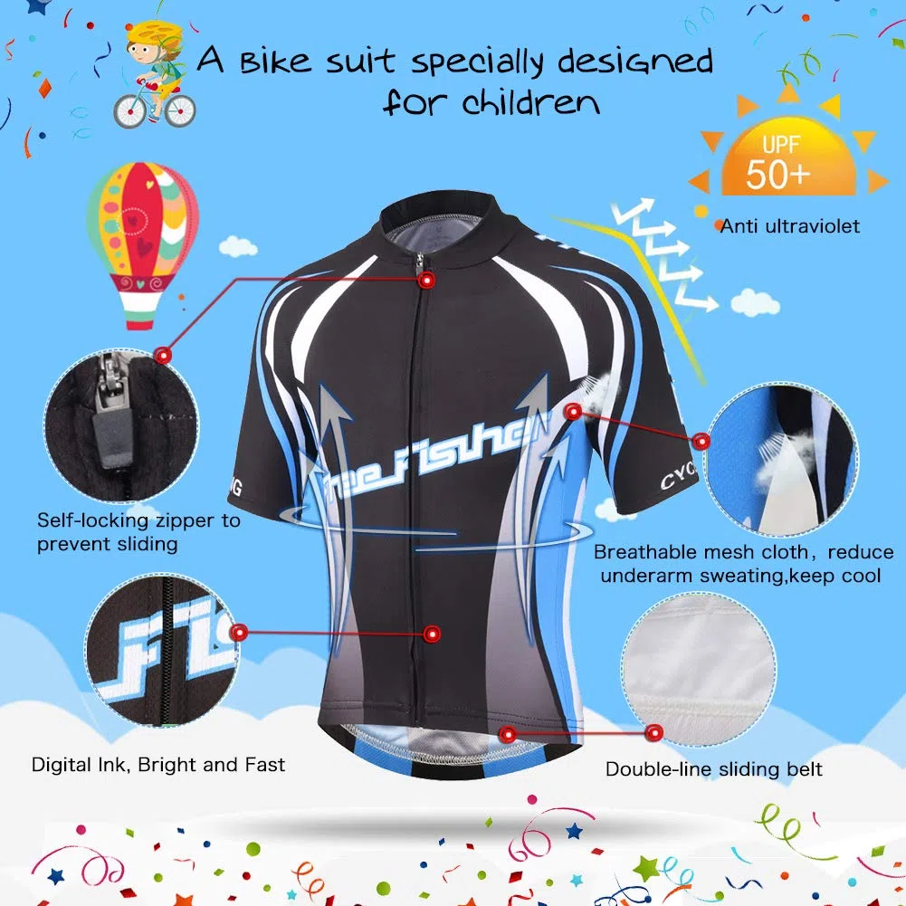 Maillot de ciclismo de manga corta para niño/niña
