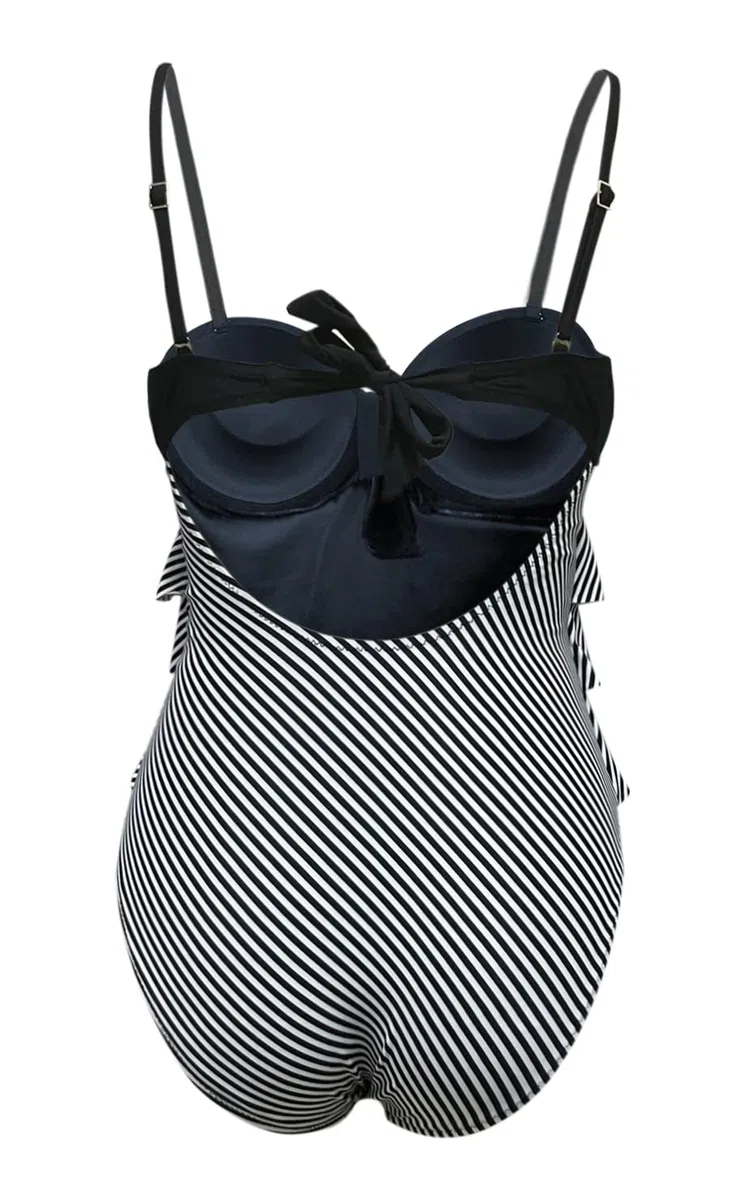Bañadores Mujer Traje de Baño Una Pieza Reductores Cintura Alta con Volantes Push Up Bañador Halter