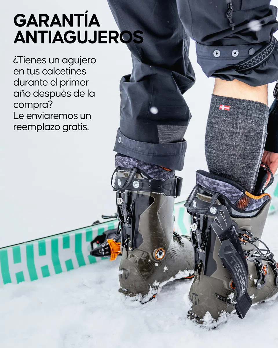 DANISH ENDURANCE Calcetines de Esquí Térmicos de Lana Merino, Calcetines Altos para Hombre y Mujer