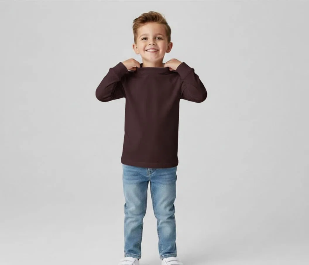 Ellepi Camiseta de manga larga para niño de algodón cálido 100% de manga larga | Tallas 3-14 años