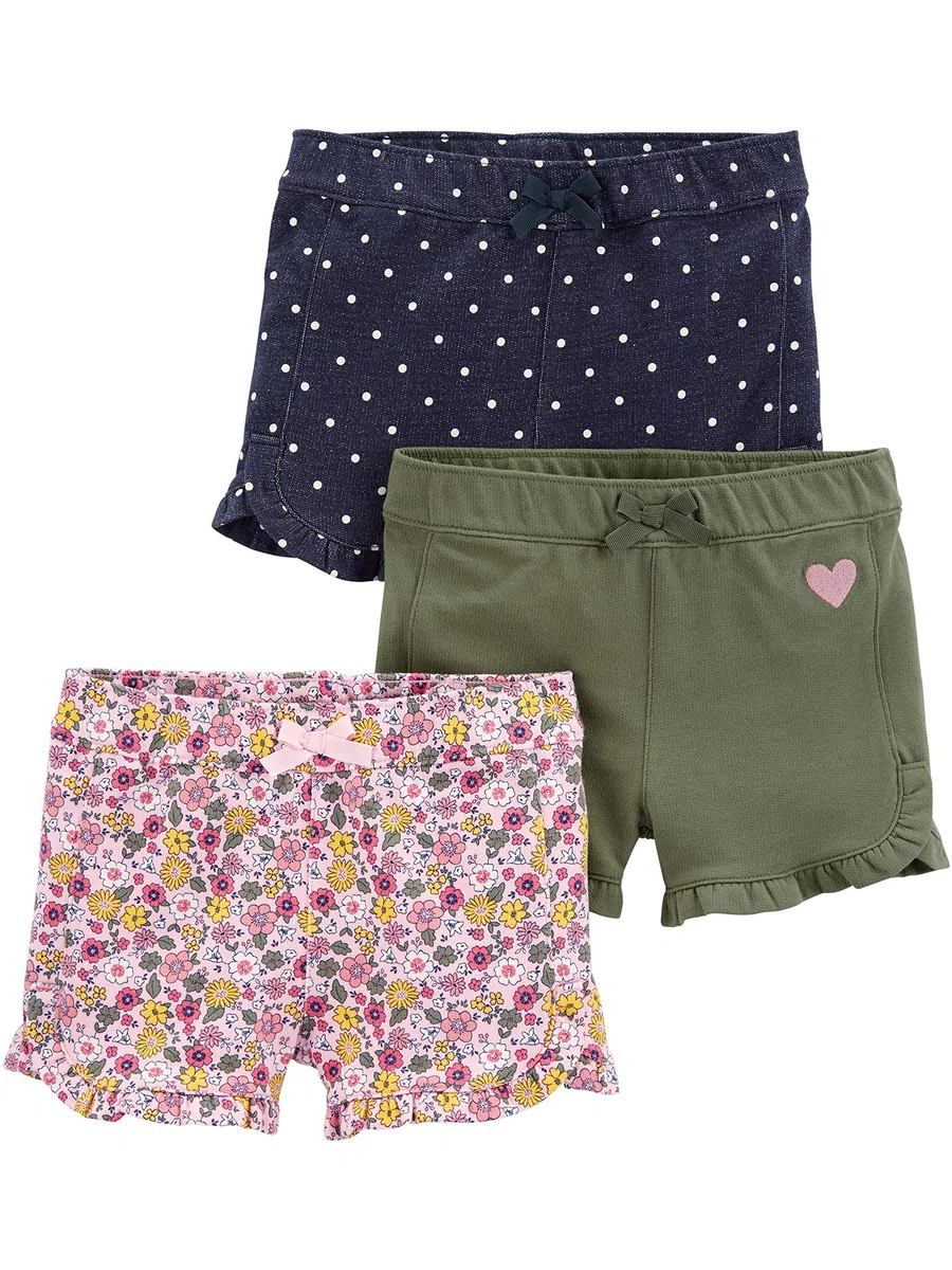 Simple Joys by Carter's Pantalones Cortos (Pack de 3) para Niñas