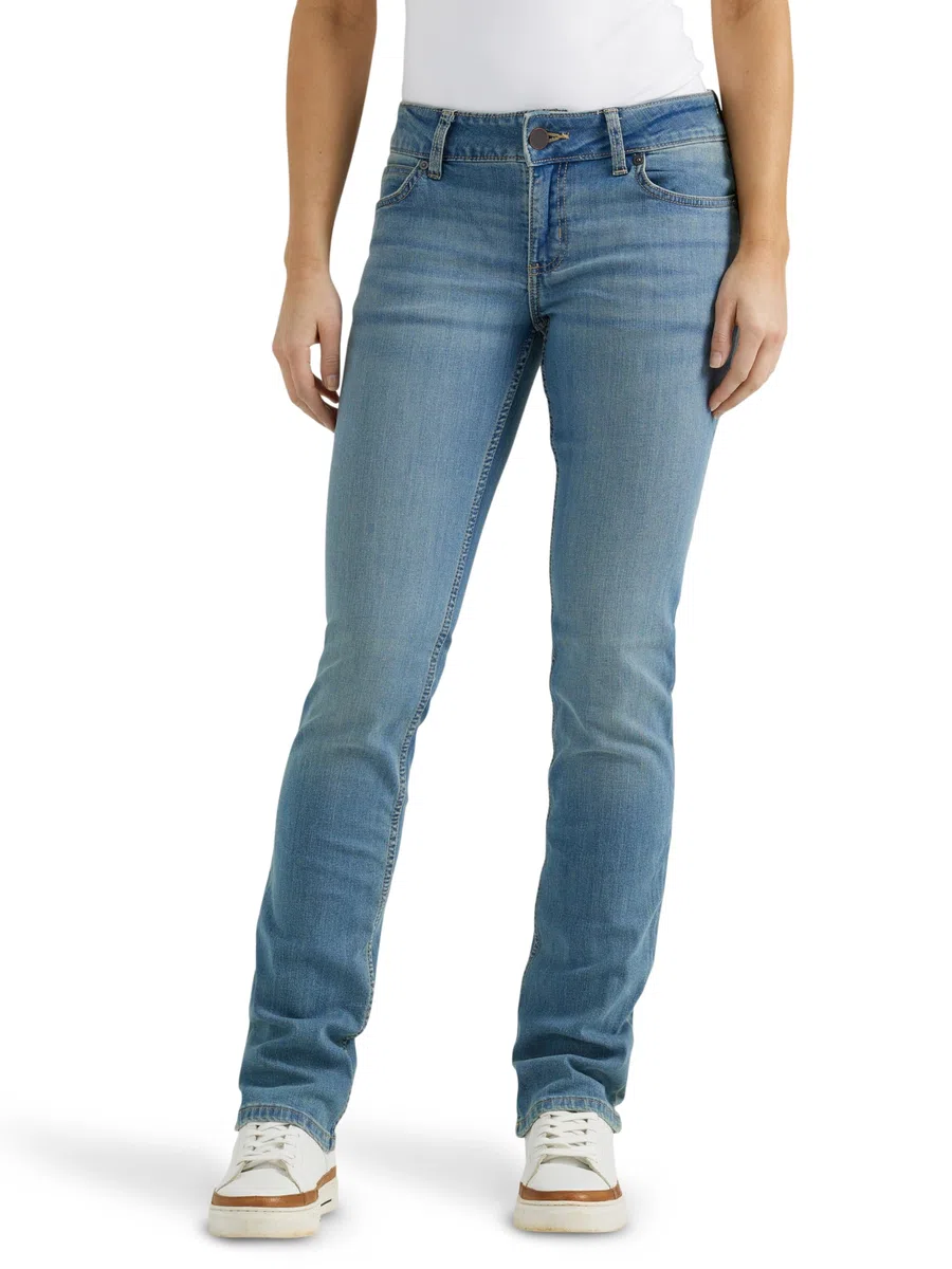 Wrangler Womens Western Mid Rise Stretch Straight Leg Jeans, Brianna, 17-34 US