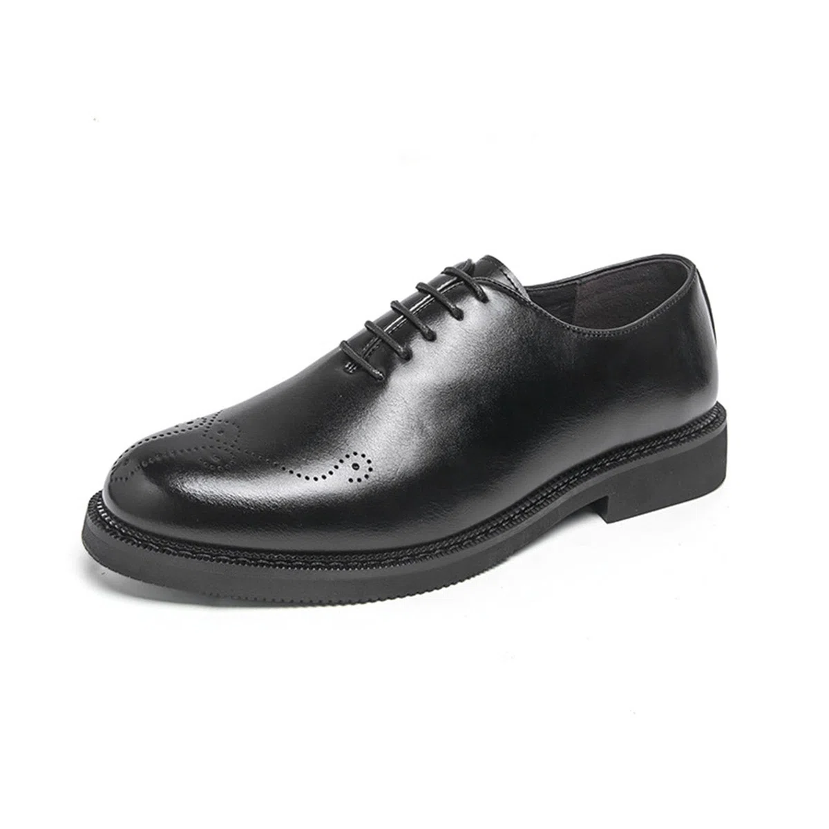 Zapatos Oxford Hombre Piel Vestir Clásicos Brogue Cordones Zapatos de Negocios Boda Fiesta Elegante Derby