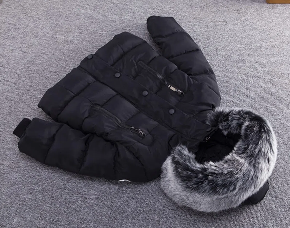 Generisch Niños Niños Bebé Niños Abrigos de Invierno Espesar Cuello Polar Sudadera con Capucha Chaqueta de Plumas a Prueba de Viento Traje de Nieve Ropa Ropa de Abrigo Niño Oliva