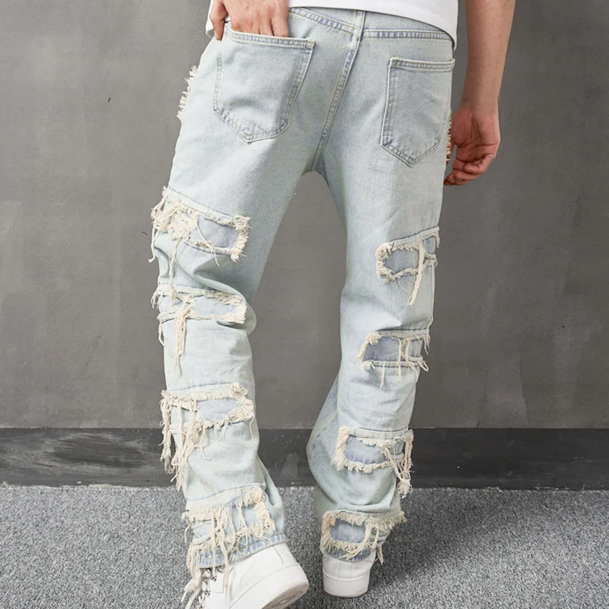 Genérico Pantalones De Mezclilla Elásticos para Hombre Pantalones De Cocina para Hombre con Cierre Cremallera Cintura Media Ajustados Vaqueros Corte Regular Cintura Semielástica Vaqueros