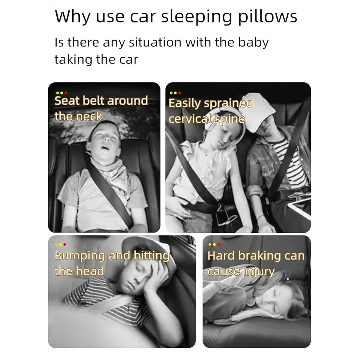 Soporte de cabeza para para coche infantil, almohada de viaje para asiento de coche, forma H, almohada de descanso, soporte de para coche, almohada de coche para niños