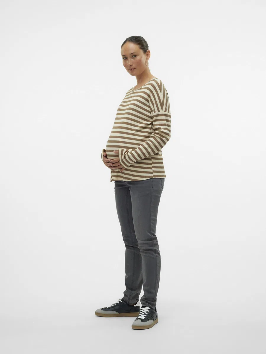 MAMALICIOUS Mllola Slim Grey Jeans A. Noos - Pantalones Mujer