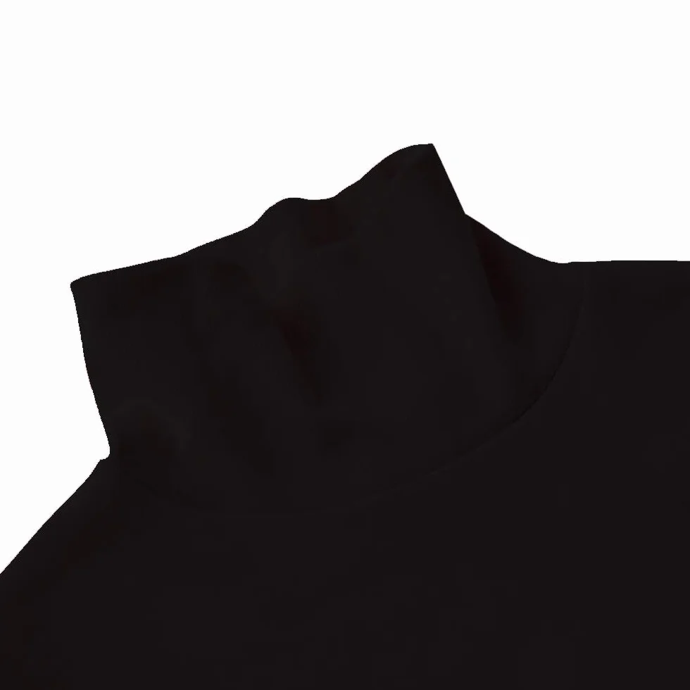 Spring&Gege Camiseta de algodón sólido con cuello alto para niñas