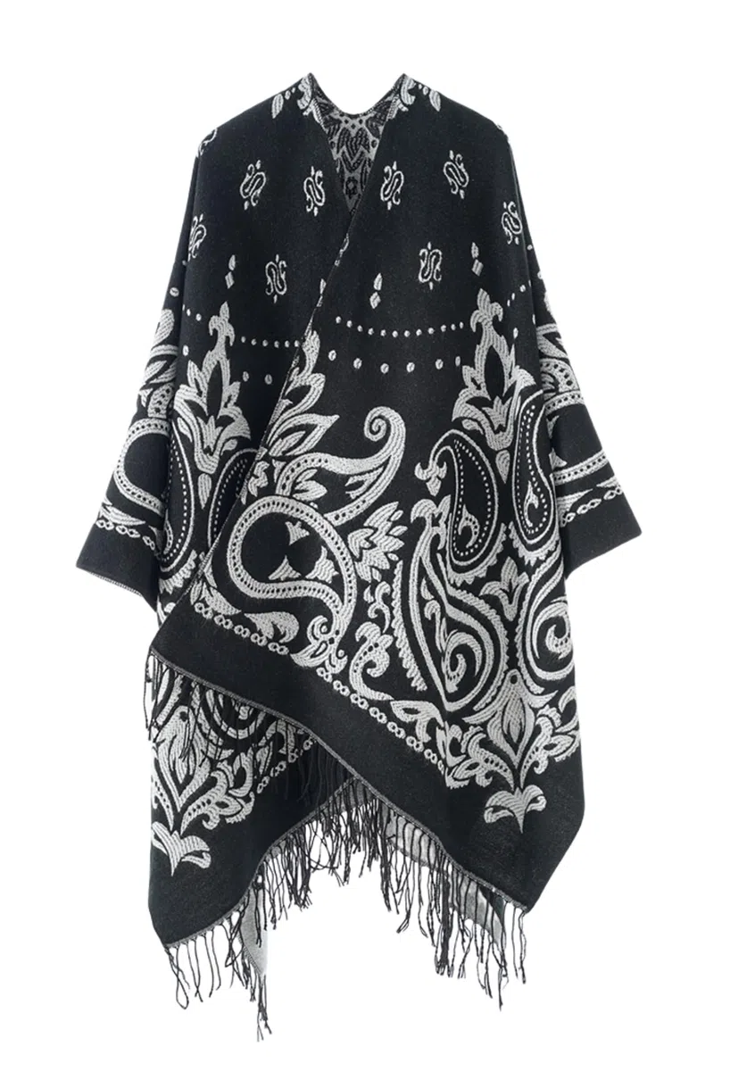 Chal para Mujer, Poncho Abierto, Cárdigan Capa, Suéteres Oversize para Otoño e Invierno
