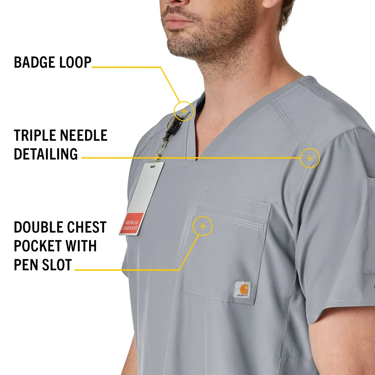 Carhartt Camiseta de Manga Corta con Cuello En V para Hombre Trajes médicos Mujer (Pack de 1)