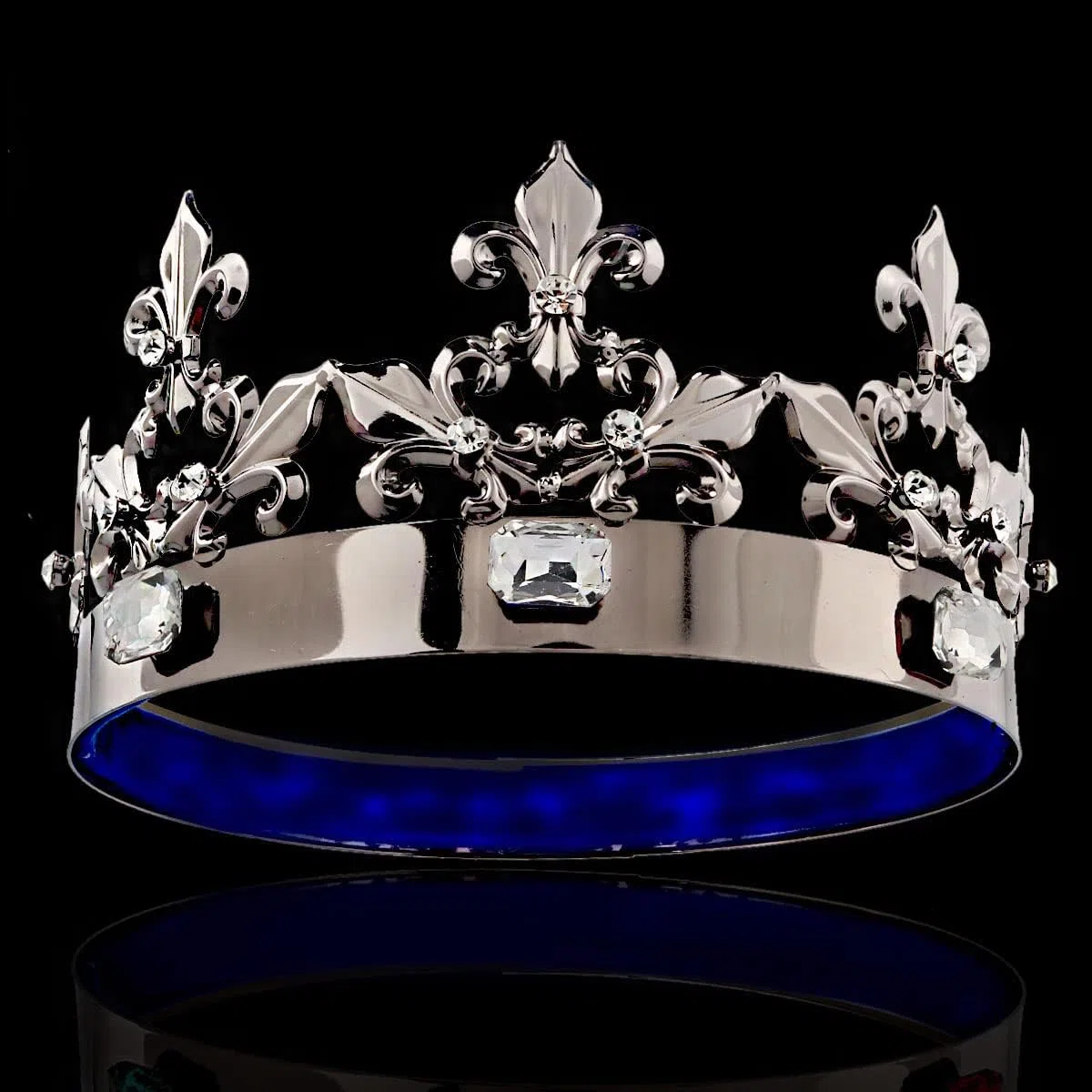 Rey Reina Real Barroco Negro Príncipe Corona Redonda Accesorios para el Cabello Para Fiesta de Disfraces Halloween Desfile Boda
