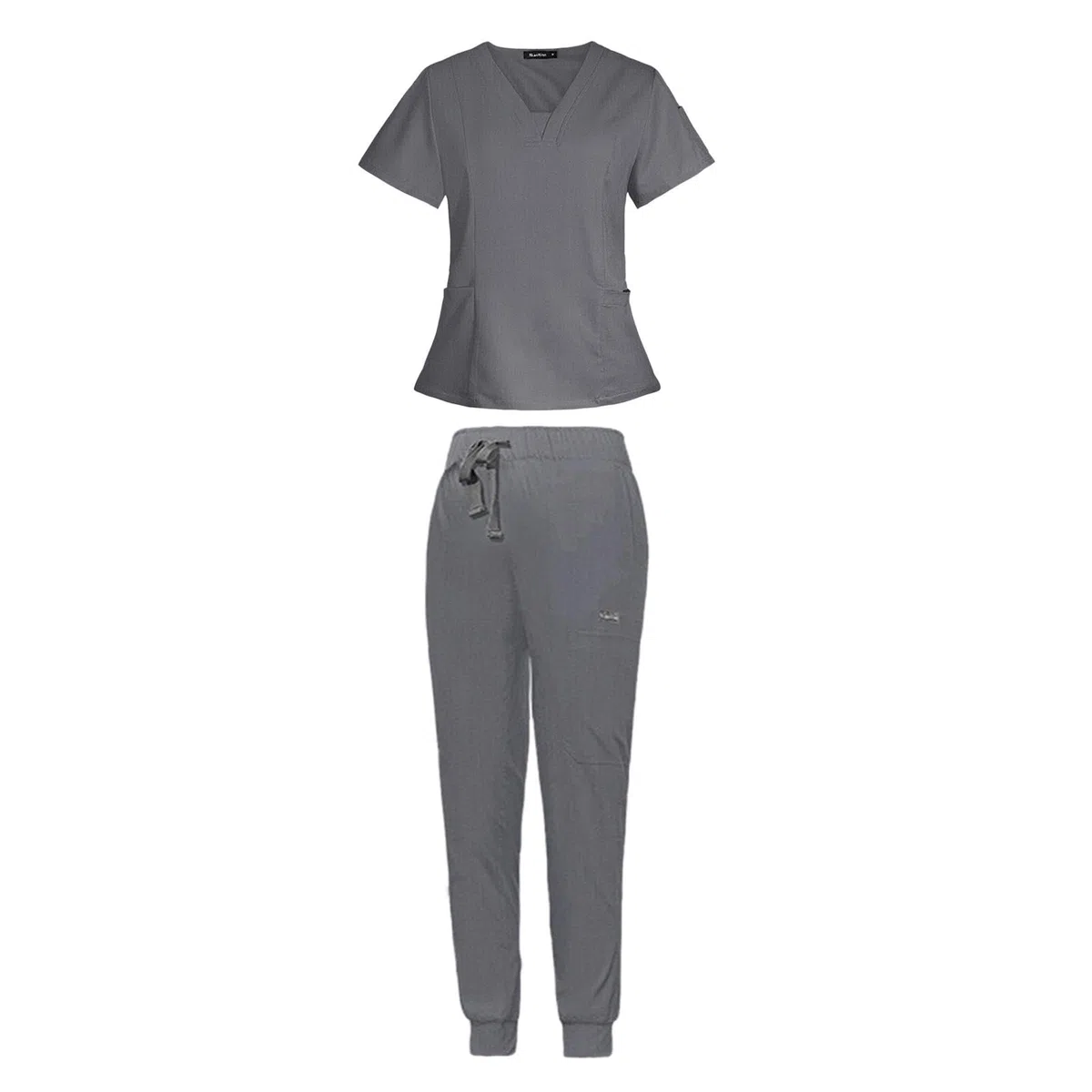 kowaku Uniformes de trabajo de enfermera, conjunto de uniformes médicos para mujer, pretina elástica duradera con cordón ajustable, mangas, l