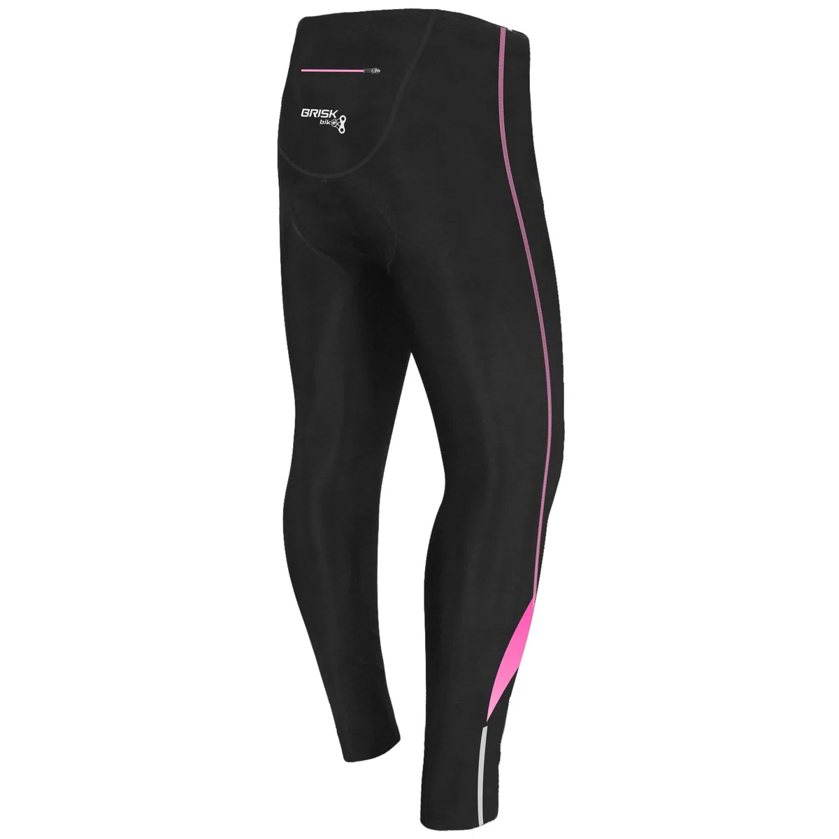 Brisk Bike Pantalon Largo Ciclismo Mujer con Cremalleras Reflectantes Leggings Ciclismo Elástico Coolmax Acolchado Mallas Ciclista - Mujer Mallas térmicas