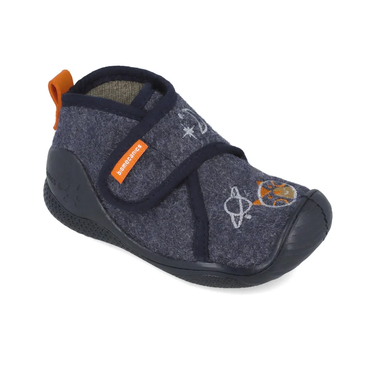 Biomecanics 251144-B168 | Zapatillas de Casa Niño Bebé Gris Oscuro con Cierre Ajustable | Suela Antideslizante | Plantilla Extra