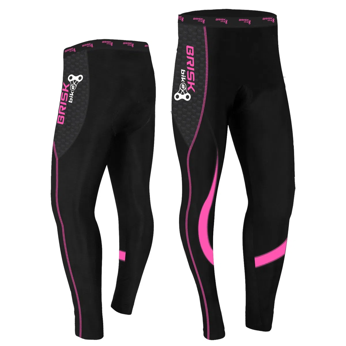 Brisk Bike Pantalones de Ciclismo Mujer Elástico Coolmax Acolchado Mallas Ciclista Mujer con Cremalleras Reflectantes Mallas térmicas