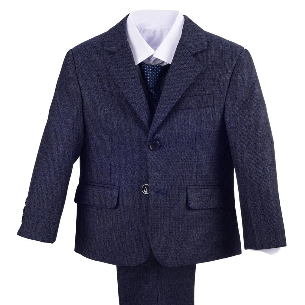 Lito Angels Trajes y Blazers Esmoquin Azul Ceremonia Boda Conjunto Elegantes con Chaqueta y Chaleco para Bebe y Niños Pequeños Talla 1-6 años