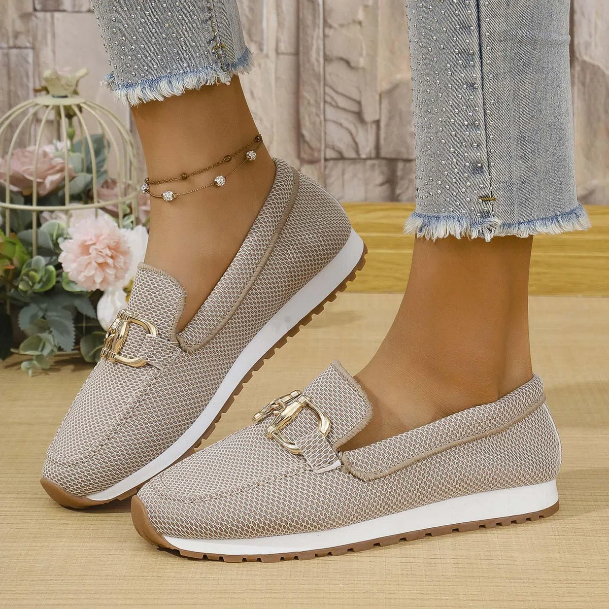Mocasines para mujer, sin cordones, cómodos, con puntera redonda, ligeros, ortopédicos, de tacón bajo, transpirables, para negocios, caminar, cómodos, casuales, sueltos, para uso diario