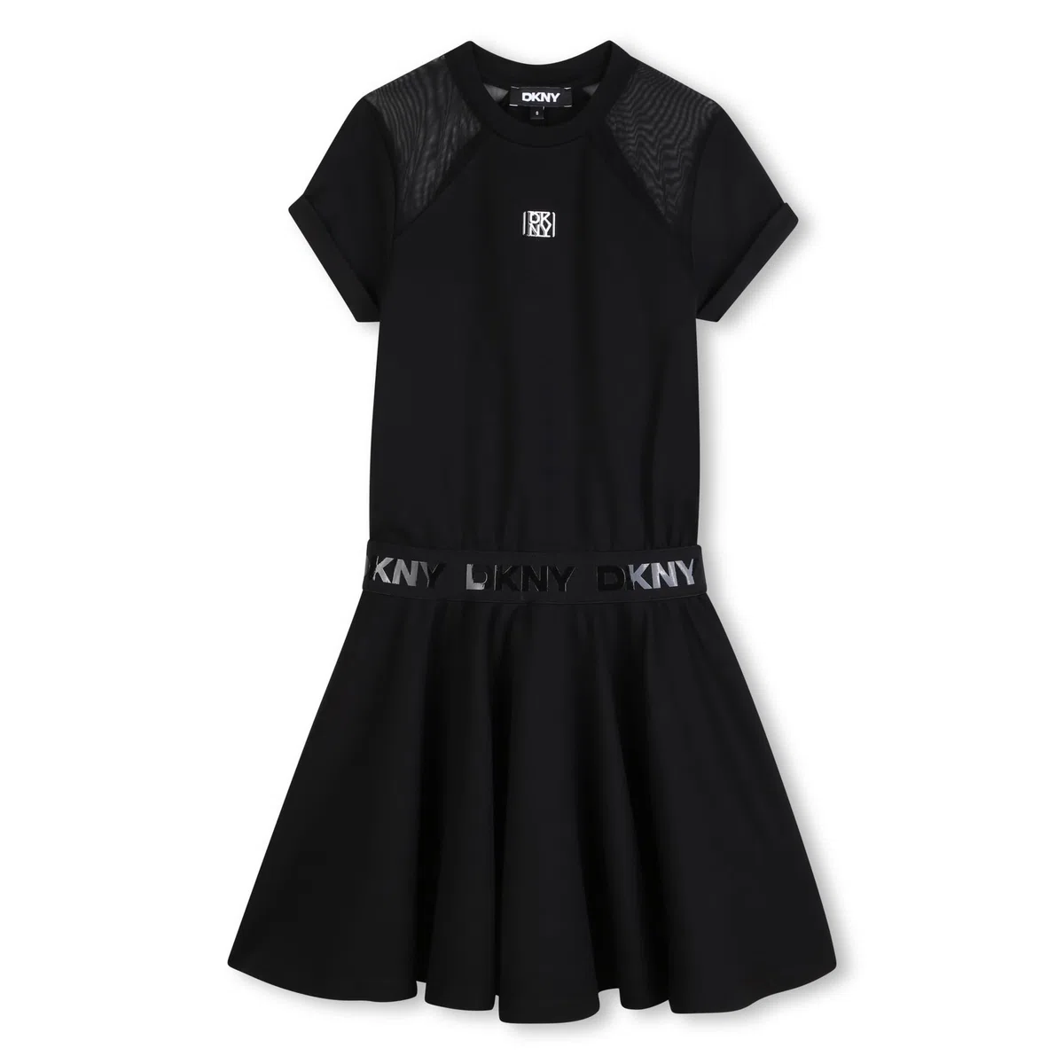 DKNY Vestido para niña, Negro, 14 años
