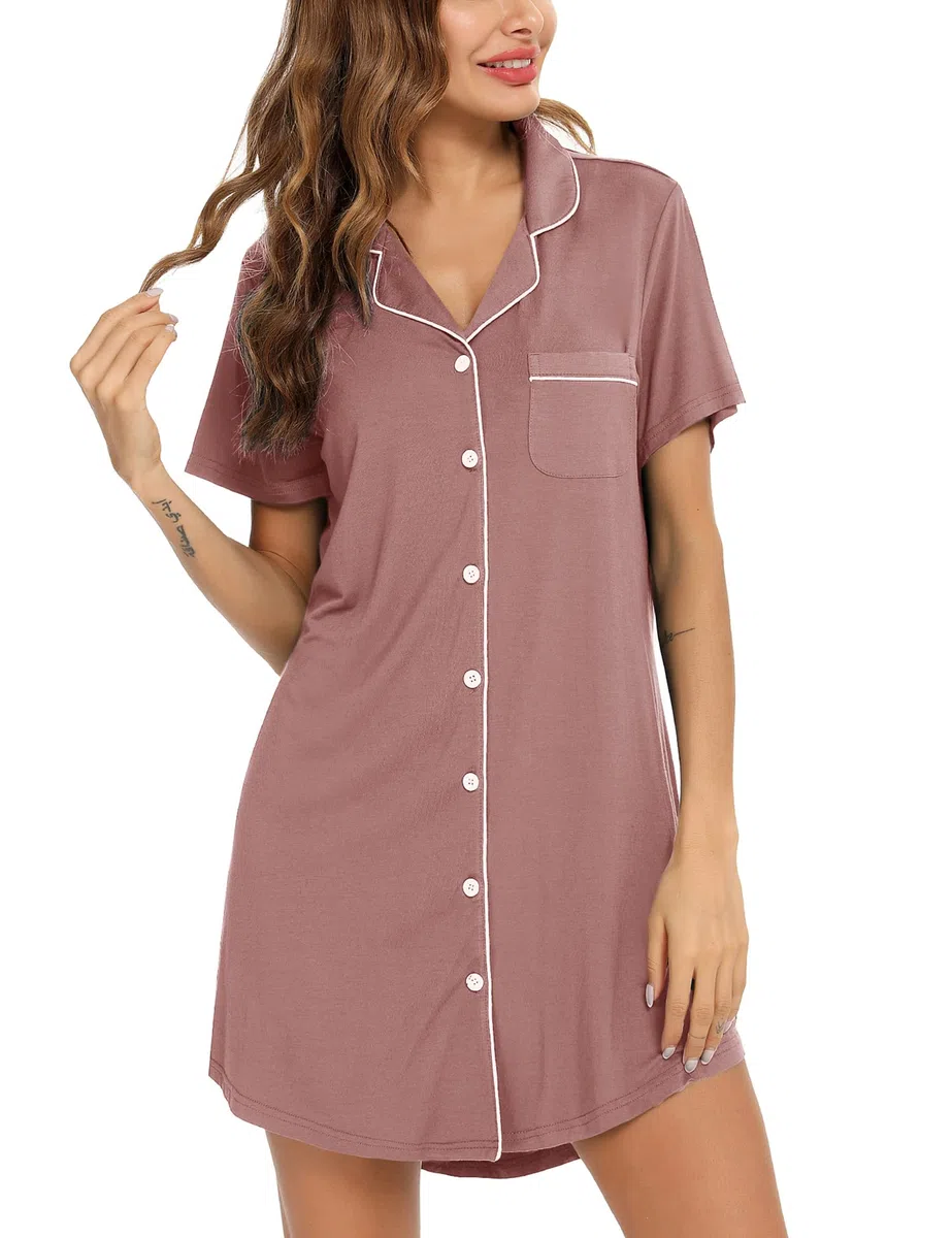 Anjue Conjunto de pijama para mujer, conjunto de pijama de manga larga, con pantalones cortos, cuello redondo, S-2XL