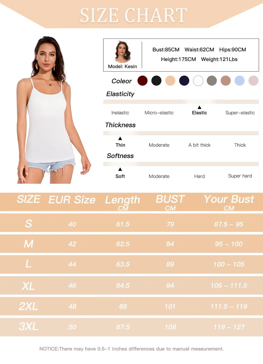 ANYFITTING Camiseta de Tirantes para Mujer con Sujetador Integrado Top Básico Yoga Camiseta para Mujer sin Mangas con Cuello Redondo Camiseta de Tirantes Acolchada de Verano S-3XL