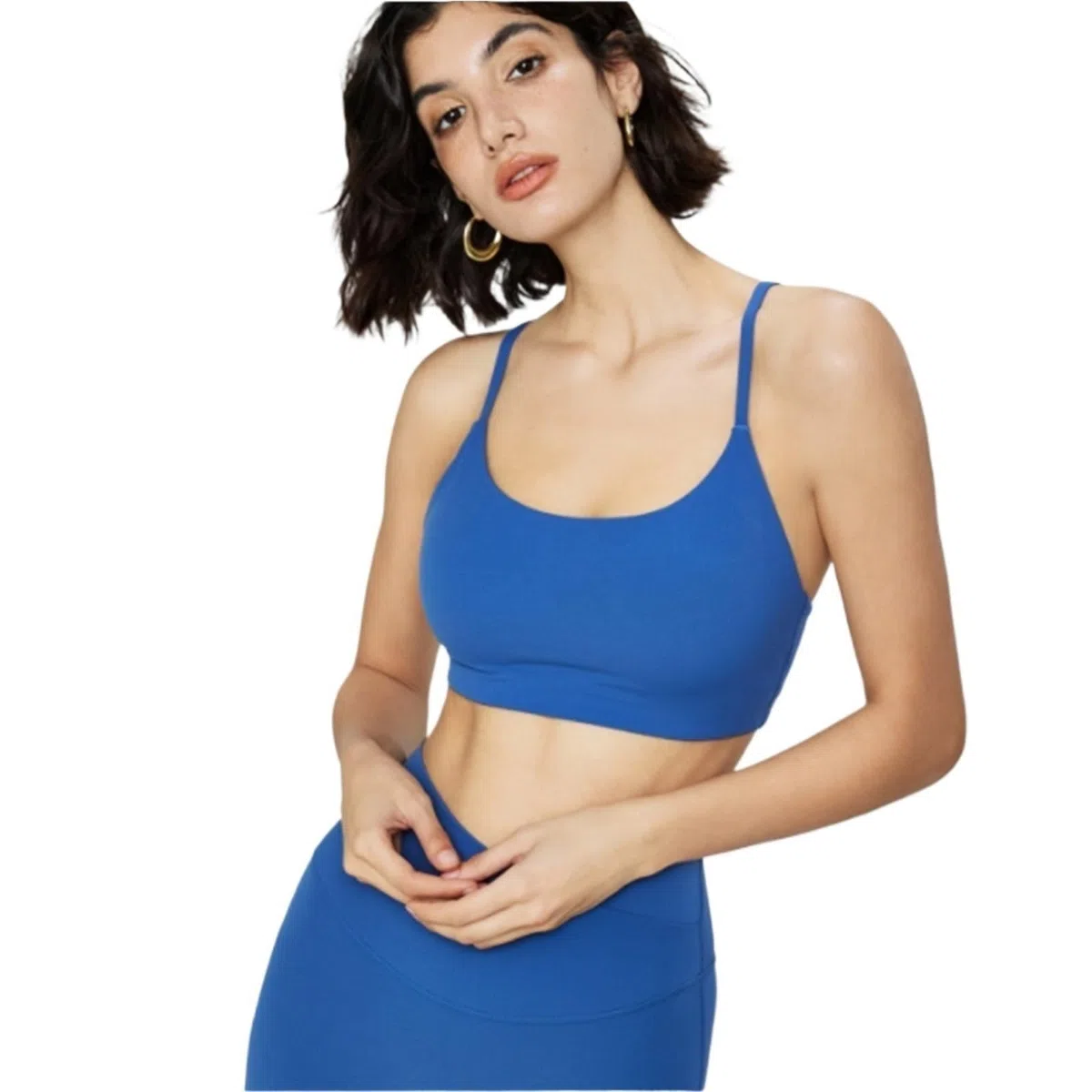 Sujetador Deportivo Mujer Sujetador Deportivo De Yoga Con Copa Extraíble Y Sin Aros Con Espalda Cruzada Y Soporte Medio For Mujer Sujetador Gimnasio(Blue,Large)