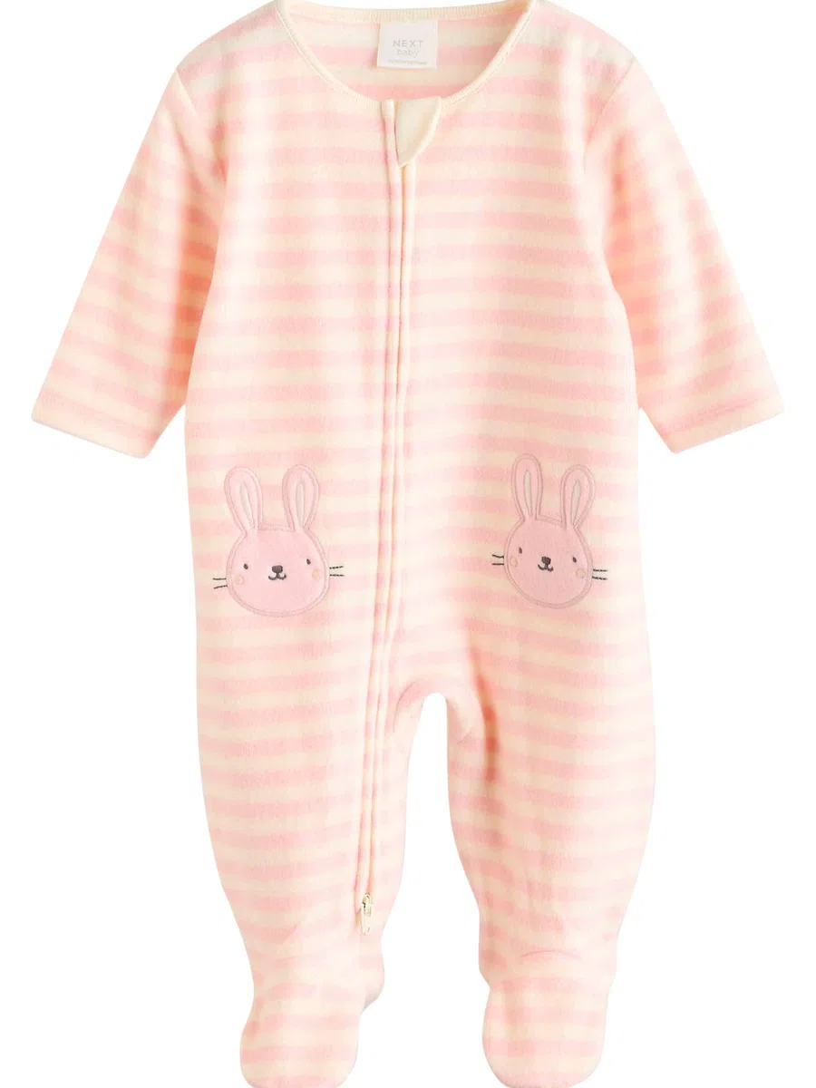 NEXT Bebés niña Pack de 2 Pijamas Tipo Pelele de Micropolar con Cremallera bidireccional para bebé