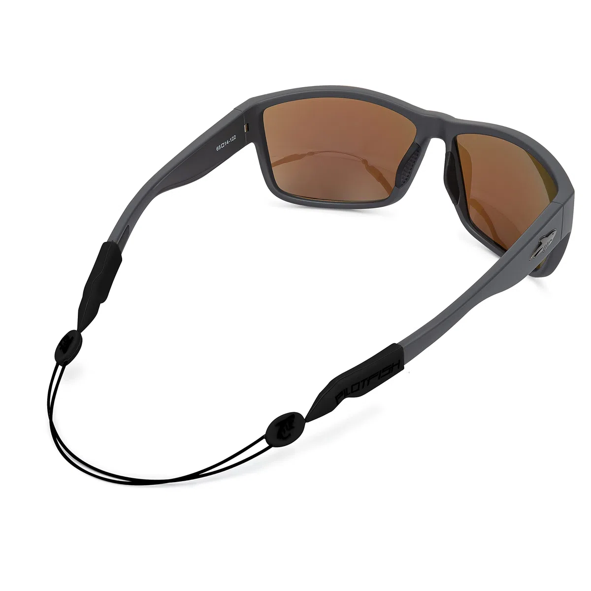 Pilotfish Correa de cable de retención de gafas ajustable sin cola: gafas de sol, anteojos, anteojos (14 pulgadas, naranja brillante)
