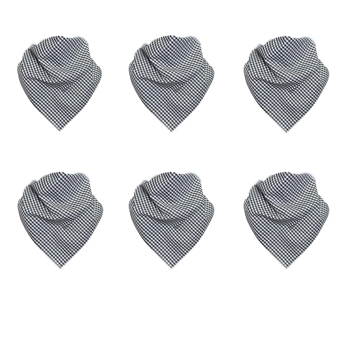 Genérico Pañuelo Cuadros Vichy, Pañuelo Rociero, Negro, 57x57x80 cm, 70% Poliester 30% Algodón, Pespunte,Fiestas, para Cuello y Cabeza