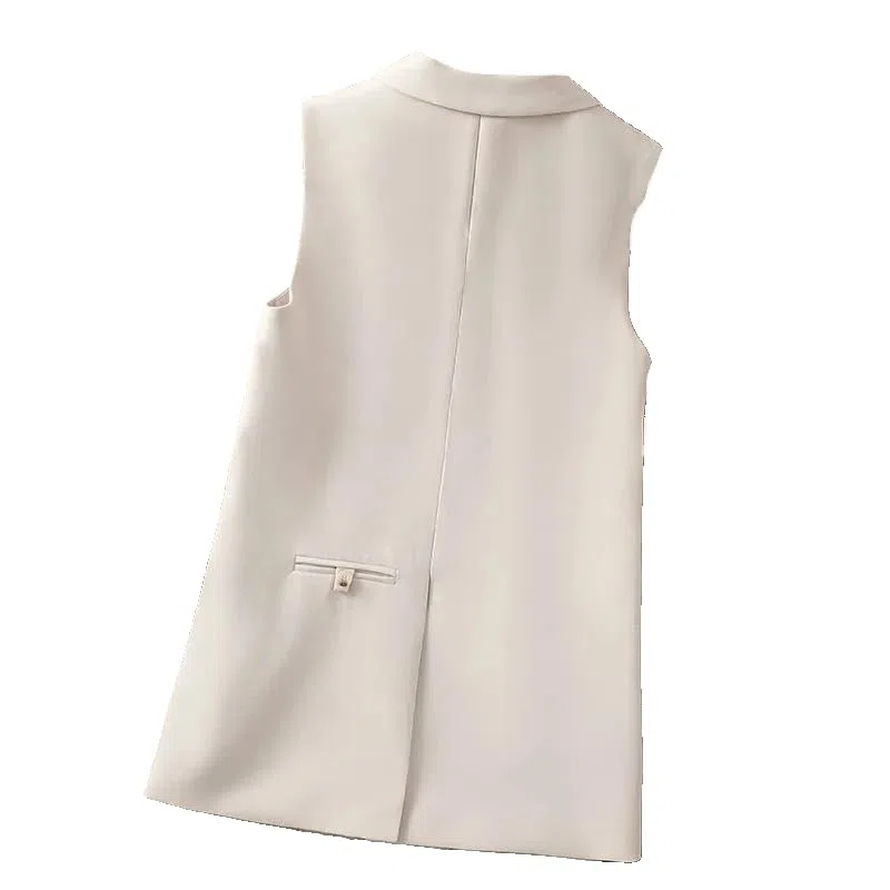ORDOBO Chaleco De Traje De Mujer - Elegante Traje Formal para Mujer, Chaleco, Blazer para Mujer, Abrigo Informal para Primavera Y Verano, Chaqueta Sin Mangas, Solapa con Bolsillos, Tops De Oficina