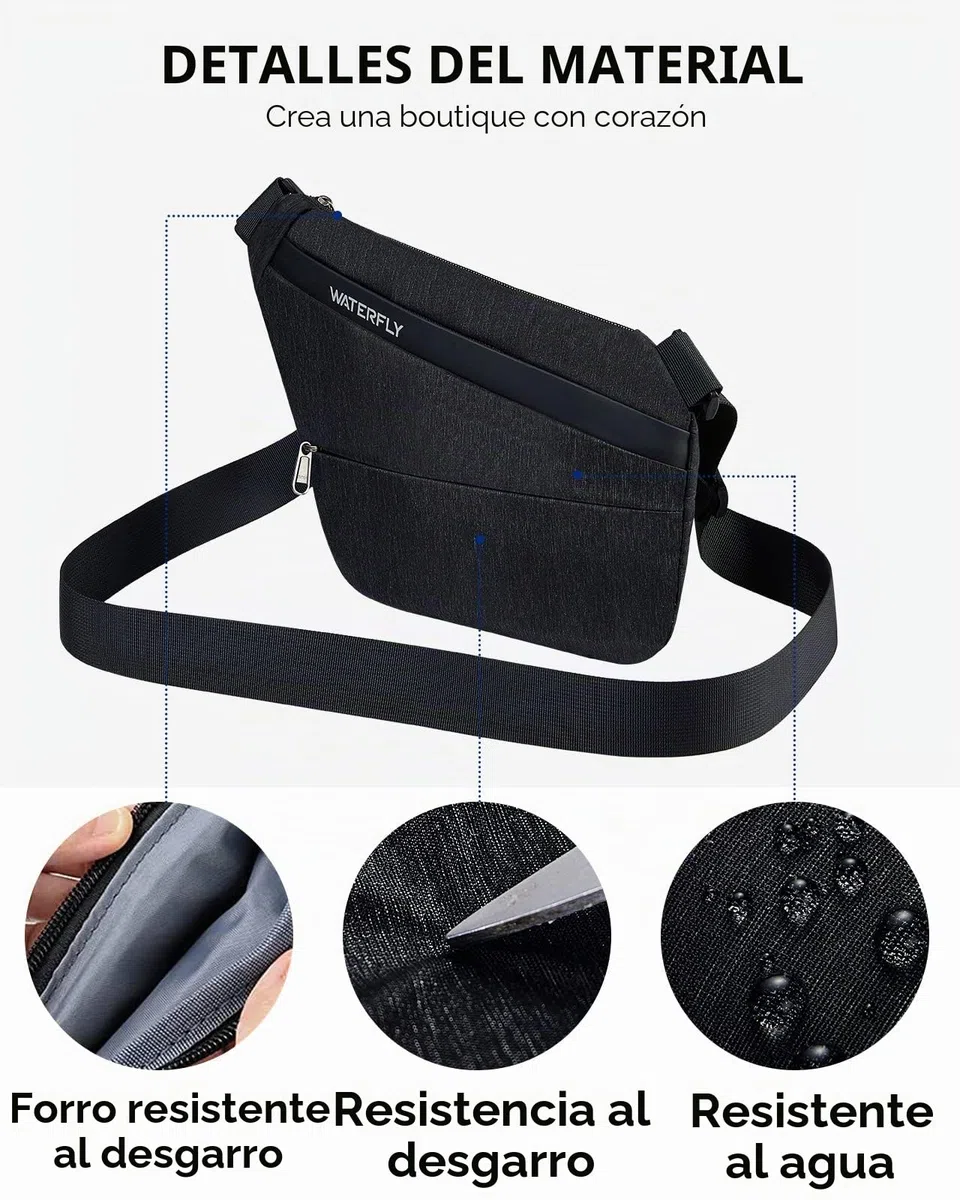 Waterfly Mochila Bandolera Bolsa Pecho Portatil Pequeña para Viaje | para hombre, pequeña, deportes, trabajo, portátil, ligero, uso diario
