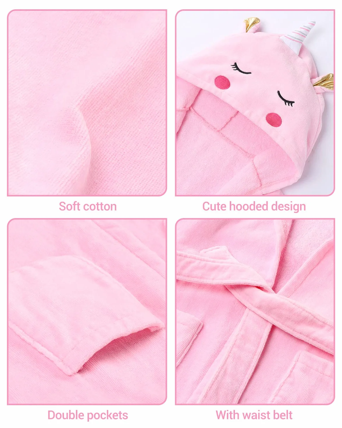 WYTbaby Albornoz Niño Pijama Manta Bebe Con Capucha Algodón Suaves y Ultra Absorbentes Bata Bebe Para Niño y Niña
