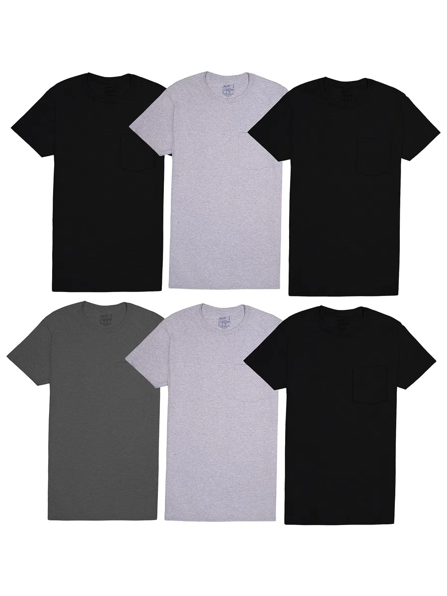 Fruit of The Loom Eversoft Cotton Pocket T-Shirts, Breathable & Moisture Wicking with Odor Control, Sizes S-4x Camiseta Hombre (Pack de 2)