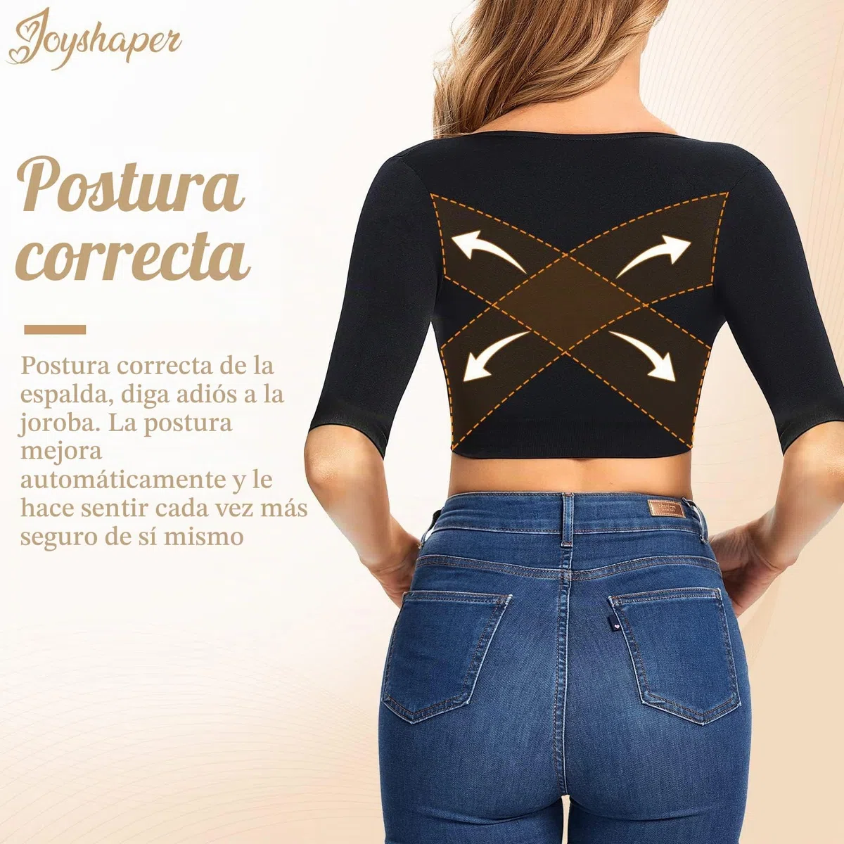 Joyshaper Mangas Comprimidas Del Brazo Femenino Blusa Tallada Con Mangas de Brazo El Cuerpo Superior Comprime Chaleco y La Espalda Apoya Hombro