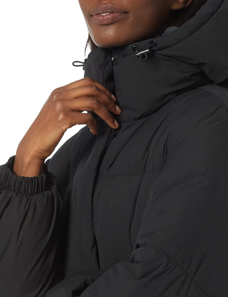 Amazon Essentials Mujer Chaqueta Acolchada Larga y de Talla Grande con Capucha (Disponible en Talla Grande)