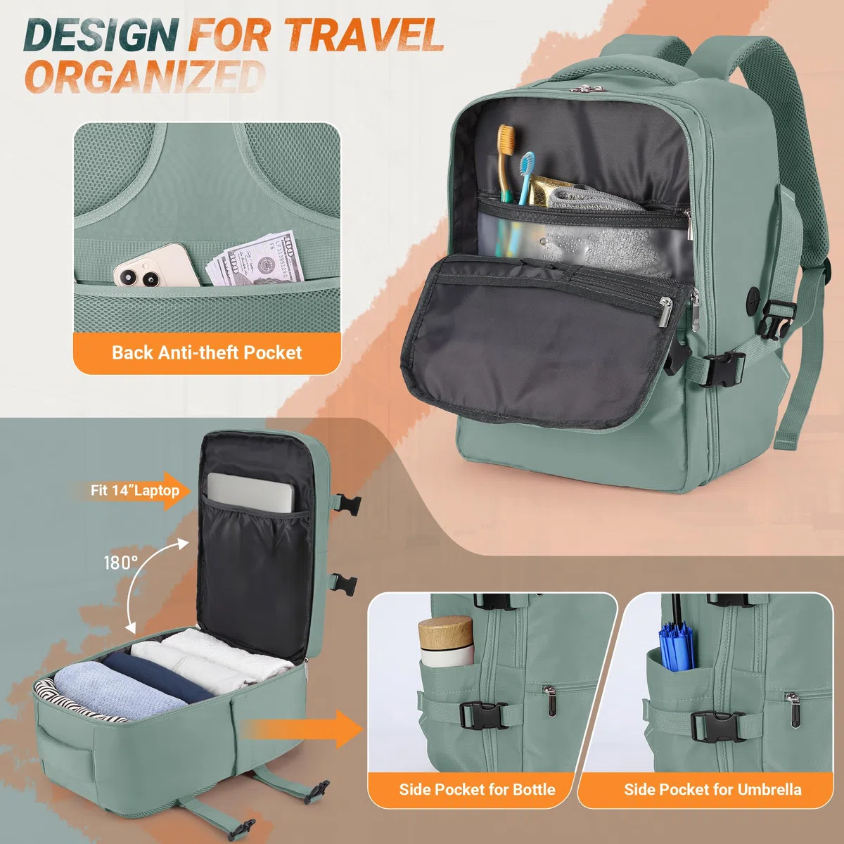 xlodea Mochila Viaje Cabina Avion 40x20x25 40x30x20 para Ryanair Mochila de Viaje para Avion Mujer Bolsa de Cabina Equipaje de Mano Mochila Cabina 40x28x20cm