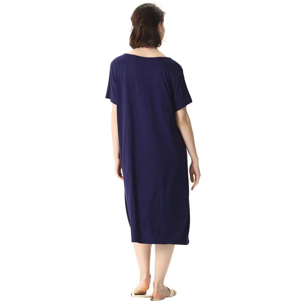 amropi Mujer Camisón Vestidos Ropa de salón Suave Hogar Camiseta Cucharón Cuello Suelta Ropa de Dormir