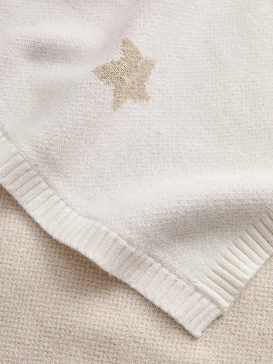Marks & Spencer Manta de Bebé de Punto Suave con Estampado de Estrellas, Manta Acogedora para Recién Nacido