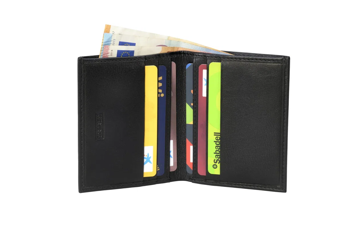 HEMING Cartera Delgada para Hombre, Soporte Minimalista para Tarjetas de crédito, Capacidad para hasta 12 Tarjetas y Billetes, Tarjeta de crédito y Billetes de Banco de Piel auténtica Suave, Cartera