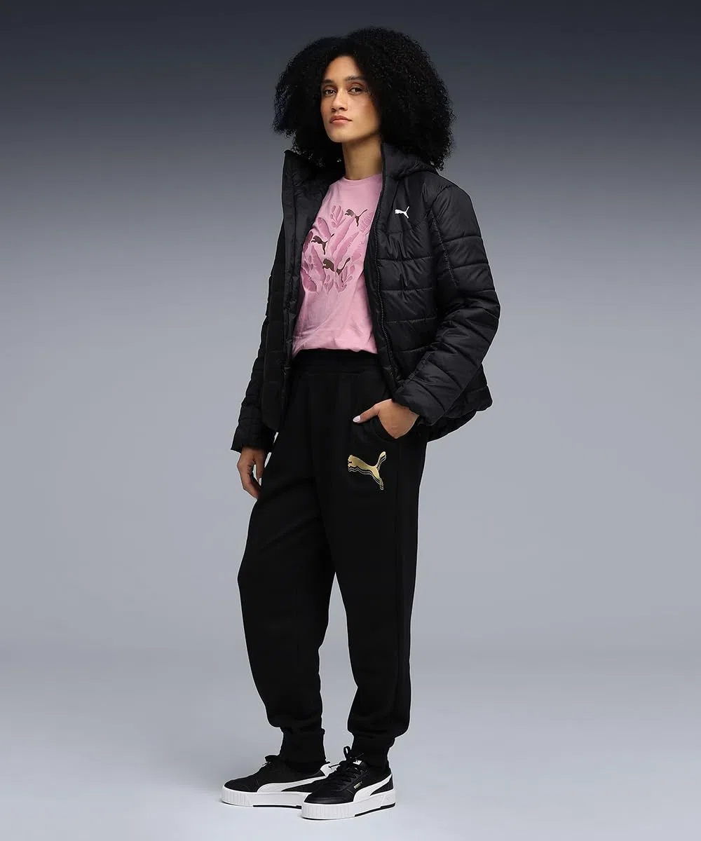 PUMA ESS Metallic Sweatpants FL - Pantalones de Punto Mujer