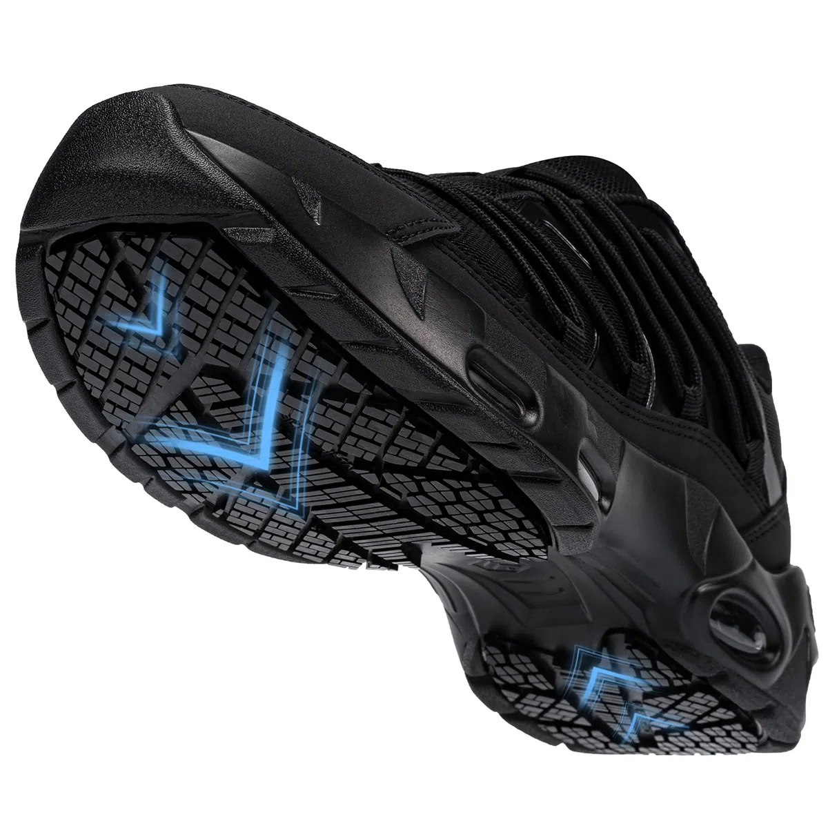 LARNMERN Antideslizante Cocina Zapatillas de Cocina Hombre Zapatos de Trabajo Hostelería Calzado Antideslizante sin Puntera (Negro Nuevo,41)