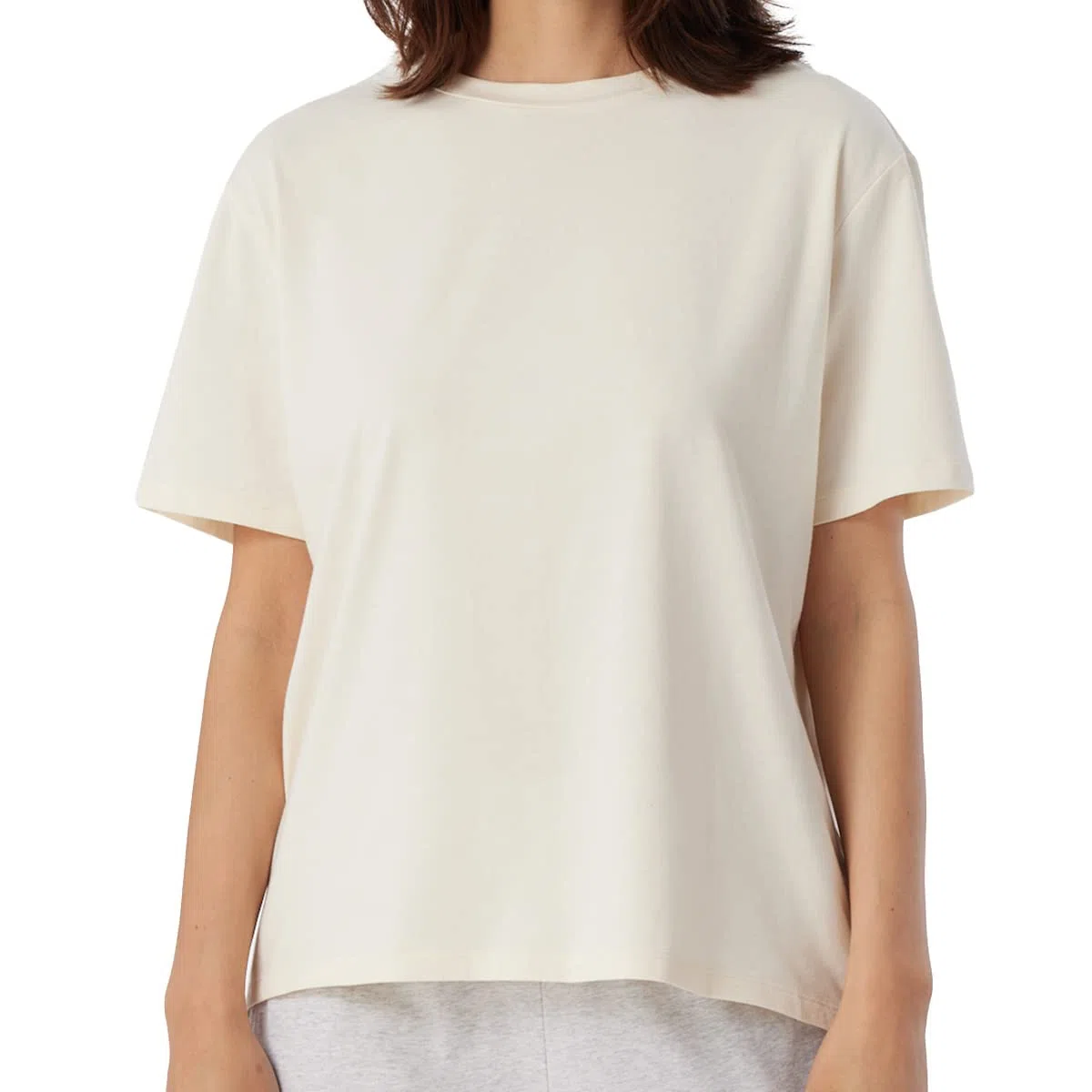 Schiesser Damen Schlafshirt Kurzarm Baumwolle - Mix + Relax Camiseta de Pijama Mujer