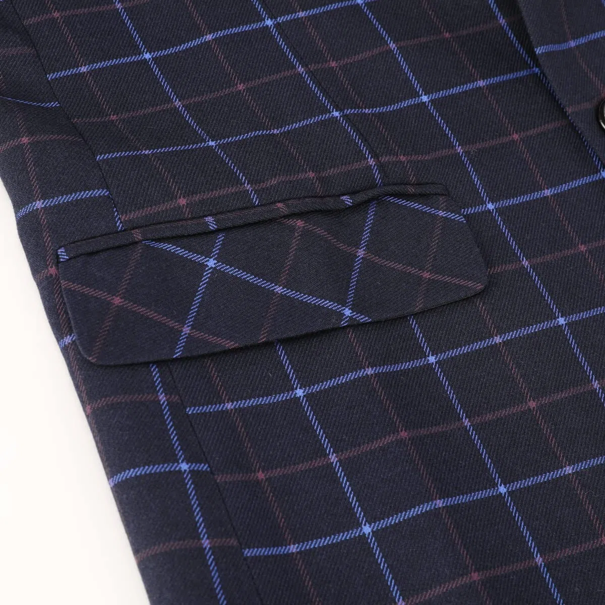 Allthemen - Traje para Hombre, Formal, a Cuadros, Ajustado, Traje de 3 Piezas para Boda de Negocios