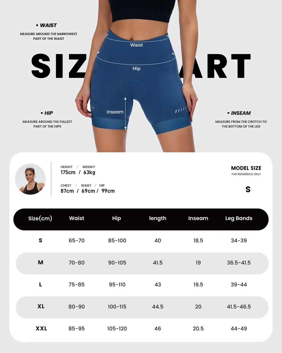 Sportneer Pantalones de ciclismo para mujer con acolchado en el asiento 4D acolchado