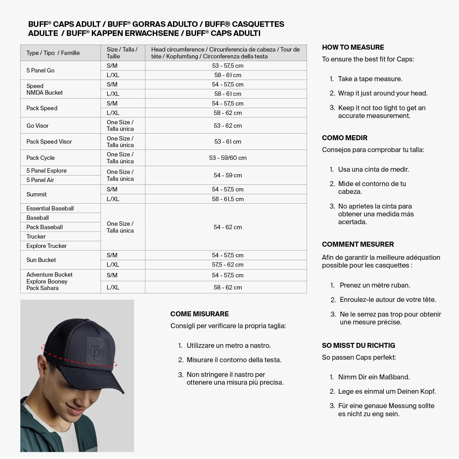 Buff | Gorra Pack Speed Hombre Mujer Adulto Flexible, UPF50, Elemento Reflectante, Comoda, Elastica, Correr, Ventilacion, Plegable, Talla Única