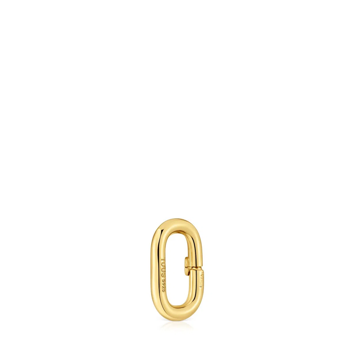 TOUS Anilla Pequeña para Mujer con Baño de Oro 18 Kt sobre Plata de Primera Ley, Colección Hold Oval