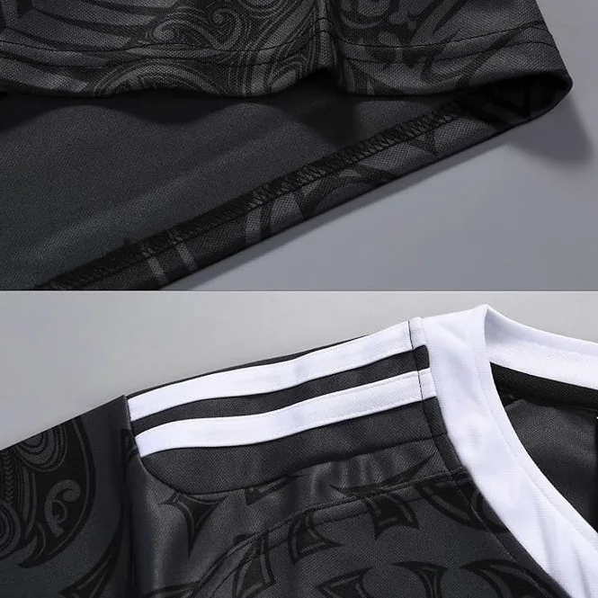Camiseta de Rugby, Camiseta de Rugby maorí de Nueva Zelanda del 100 Aniversario, Camiseta de fútbol(XXL)